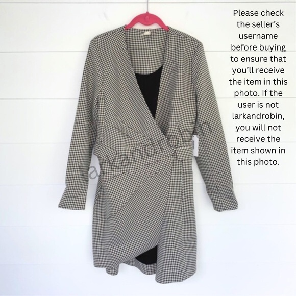 NEW Jason Wu Houndstooth Wrap Dress Medium - Picture 9 of 14
